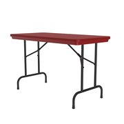 Correll Rectangle Heavy Duty Commerical Plastic Folding Table, 24" W, 48" L, 29" H, Blow Molded Plastic Top R2448-25